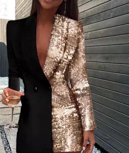 Kissful Sequin Chic Blazer