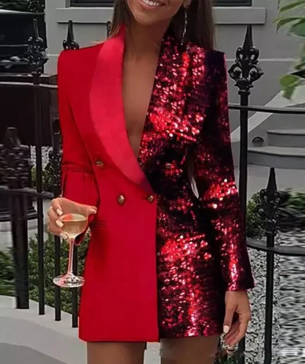 Kissful Sequin Chic Blazer